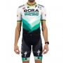 2021 Cycling Jersey Bora Champion White Green Short Sleeve and Bib Short