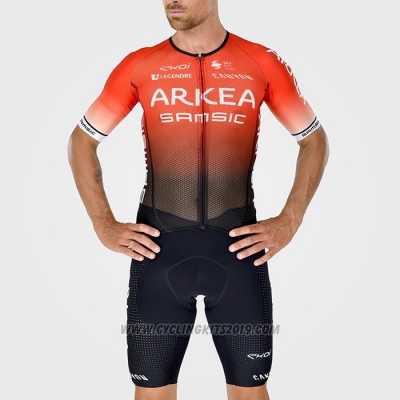 2022 Cycling Jersey Arkea Samsic Black Red Short Sleeve and Bib Short