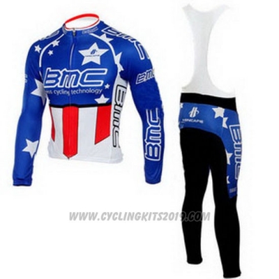 2010 Cycling Jersey BMC Campione The United States Blue Long Sleeve and Bib Tight