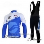 2011 Cycling Jersey Giant Blue and White Long Sleeve and Bib Tight