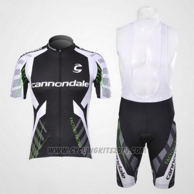 2012 Cycling Jersey Cannondale Black and White Short Sleeve and Bib Short