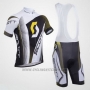 2013 Cycling Jersey Scott White and Black Short Sleeve and Salopette