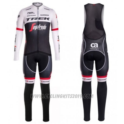2016 Cycling Jersey Trek Segafredo Black and White Long Sleeve and Bib Tight