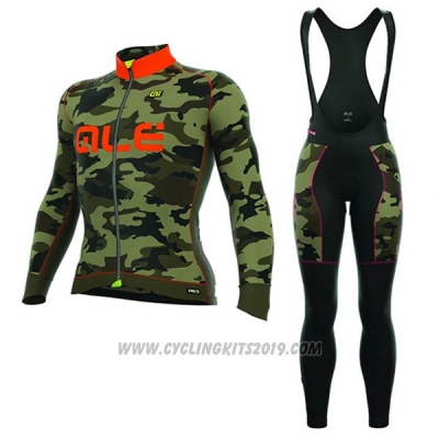 2017 Cycling Jersey ALE Camo Orange and Black Long Sleeve and Bib Tight
