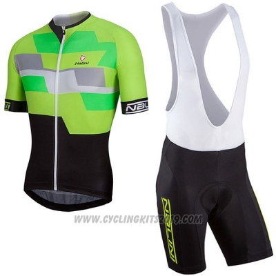 2017 Cycling Jersey Nalini Cervino Green and Black Short Sleeve and Salopette