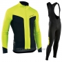 2017 Cycling Jersey Nalini Northwave Ml Yellow and Black Long Sleeve and Bib Tight