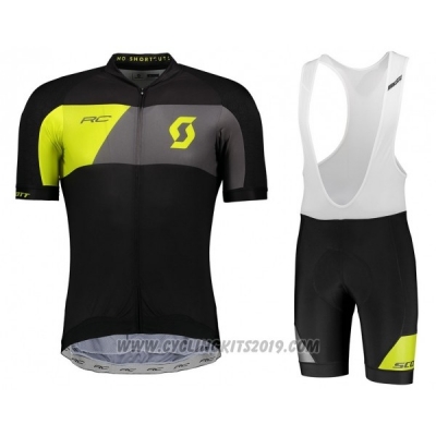 2018 Cycling Jersey Castelli Gray Yellow Black Short Sleeve and Bib Short
