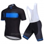 2018 Cycling Jersey Giant Black and Blue Short Sleeve and Bib Short
