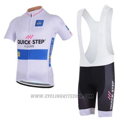 2018 Cycling Jersey Quick Step Floors White Short Sleeve and Bib Short