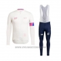 2020 Cycling Jersey EF Education First-drapac White Long Sleeve and Bib Tight
