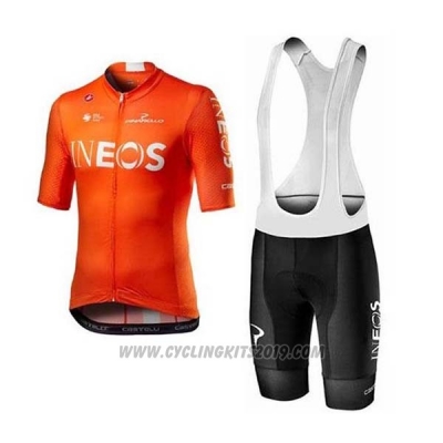 2020 Cycling Jersey INEOS Orange Short Sleeve and Bib Short