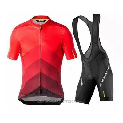 2020 Cycling Jersey Mavic Red Black Short Sleeve and Bib Short