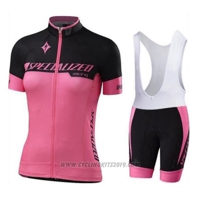 2020 Cycling Jersey Women Specialized Black Pink Short Sleeve and Bib Short