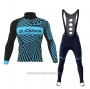 2021 Cycling Jersey Bjorka Blue Long Sleeve and Bib Tight