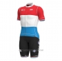 2022 Cycling Jersey Groupama-fdj Red Luxembourg Champion Short Sleeve and Bib Short