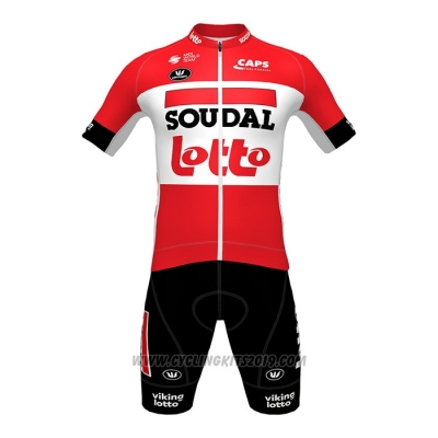 2022 Cycling Jersey Lotto Soudal Black Red Short Sleeve and Bib Short