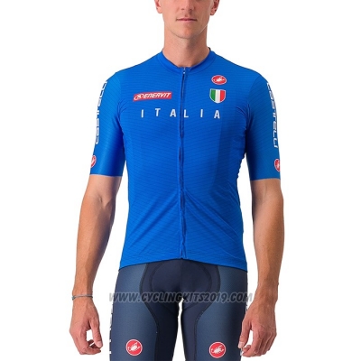2023 Cycling Jersey Italy Blue Short Sleeve and Bib Short