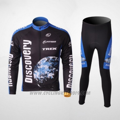 2007 Cycling Jersey Trek Black and Blue Long Sleeve and Bib Tight Pantaloni