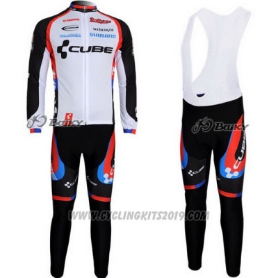 2011 Cycling Jersey Cube Black and White Long Sleeve and Bib Tight