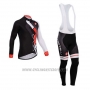 2014 Cycling Jersey Castelli Red and Black Long Sleeve and Bib Tight