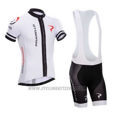 2014 Cycling Jersey Pinarello White Short Sleeve and Bib Short