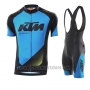 2015 Cycling Jersey Ktm Blue and Black Short Sleeve and Salopette