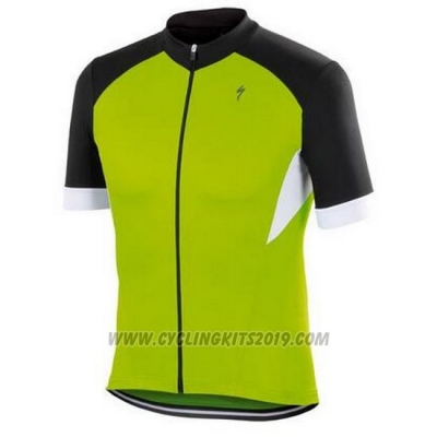 2015 Cycling Jersey Specialized Black and Green Short Sleeve and Bib Short