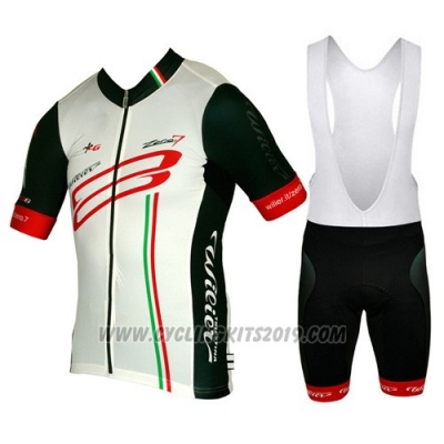 2015 Cycling Jersey Wieiev White and Red Short Sleeve and Bib Short
