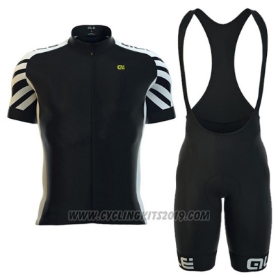 2016 Cycling Jersey ALE Black and White Short Sleeve and Bib Short