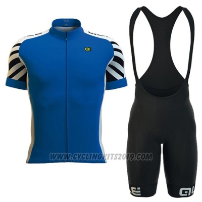 2016 Cycling Jersey ALE Blue and White Short Sleeve and Bib Short