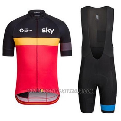 2016 Cycling Jersey UCI Mondo Campione Lider Sky Black and Red Short Sleeve and Bib Short