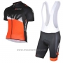 2017 Cycling Jersey Inverse Black and Orange Short Sleeve and Bib Short