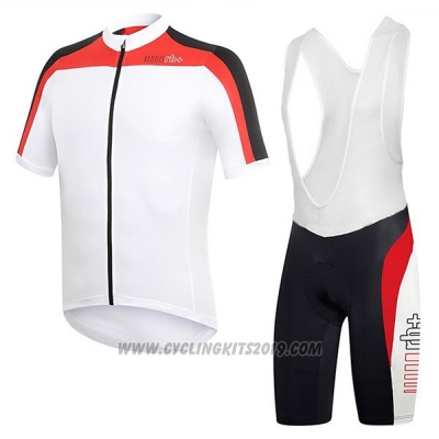 2017 Cycling Jersey RH+ White and Red Short Sleeve and Bib Short