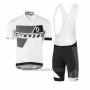 2017 Cycling Jersey Scott Gray and White Short Sleeve and Salopette