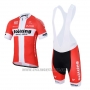 2017 Cycling Jersey Stolting White and Red Short Sleeve and Bib Short