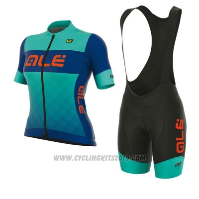 2017 Cycling Jersey Women ALE R-ev1 Master Light Blue Short Sleeve and Bib Short