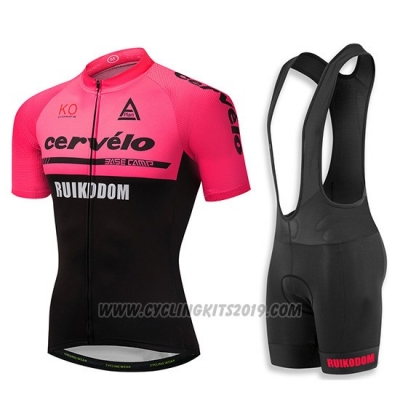 2018 Cycling Jersey Cervelo Pink and Black Short Sleeve and Bib Short