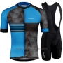 2019 Cycling Jersey Runchita Blue Black Short Sleeve and Bib Short