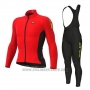 2020 Cycling Jersey ALE Red Black Long Sleeve and Bib Tight