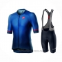 2021 Cycling Jersey Castelli Deep Black Blue Short Sleeve and Bib Short
