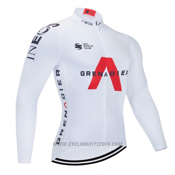 2021 Cycling Jersey INEOS Grenadiers White Long Sleeve and Bib Tight ...