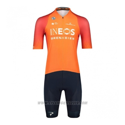 2022 Cycling Jersey INEOS Grenadiers Orange Short Sleeve and Bib Short