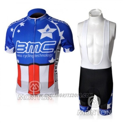 2010 Cycling Jersey BMC Campione The United States Blue Short Sleeve and Bib Short