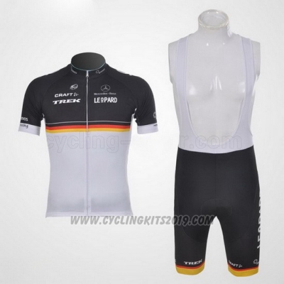 2011 Cycling Jersey Trek Leqpard Campione Germany Black and Yellow Short Sleeve and Bib Short