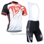 2014 Cycling Jersey Fox Orange and White Short Sleeve and Bib Short