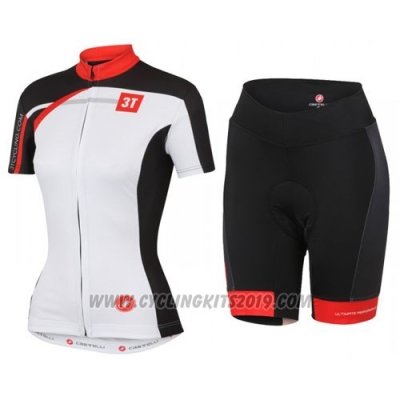 2016 Cycling Jersey Castelli White Red Short Sleeve and Bib Short
