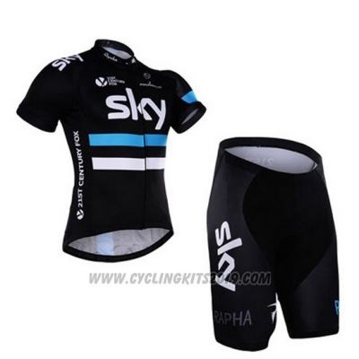 2016 Cycling Jersey Sky White and Black Short Sleeve and Bib Short