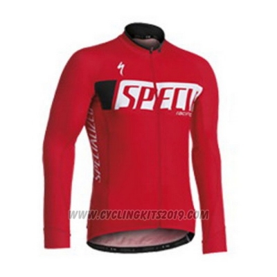 2016 Cycling Jersey Specialized White and Red Long Sleeve and Bib Tight