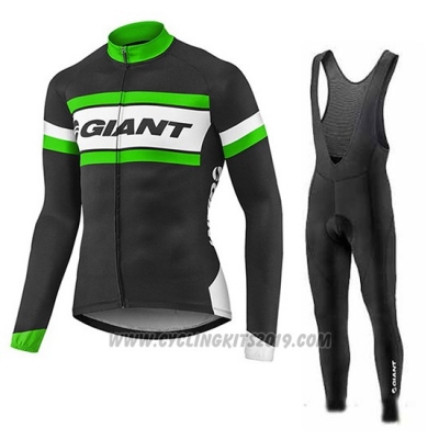 2017 Cycling Jersey Giant Black Long Sleeve and Bib Tight