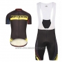 2017 Cycling Jersey Look Pro Equipo Black and Yellow Short Sleeve and Bib Short